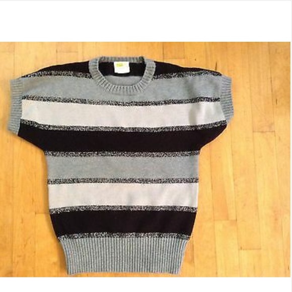 Crazy 8 Girls Gray Strped Sweater Sz Large 10/12 - Picture 1 of 9